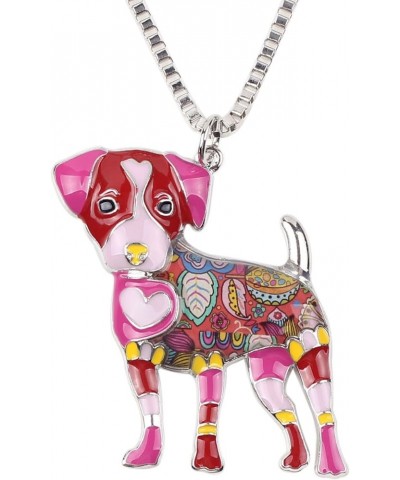 Love Heart Enamel Zinc Alloy Metal Jack Russell Necklace Dog PETS Animal pendant Unique Design 18 Red $8.63 Necklaces