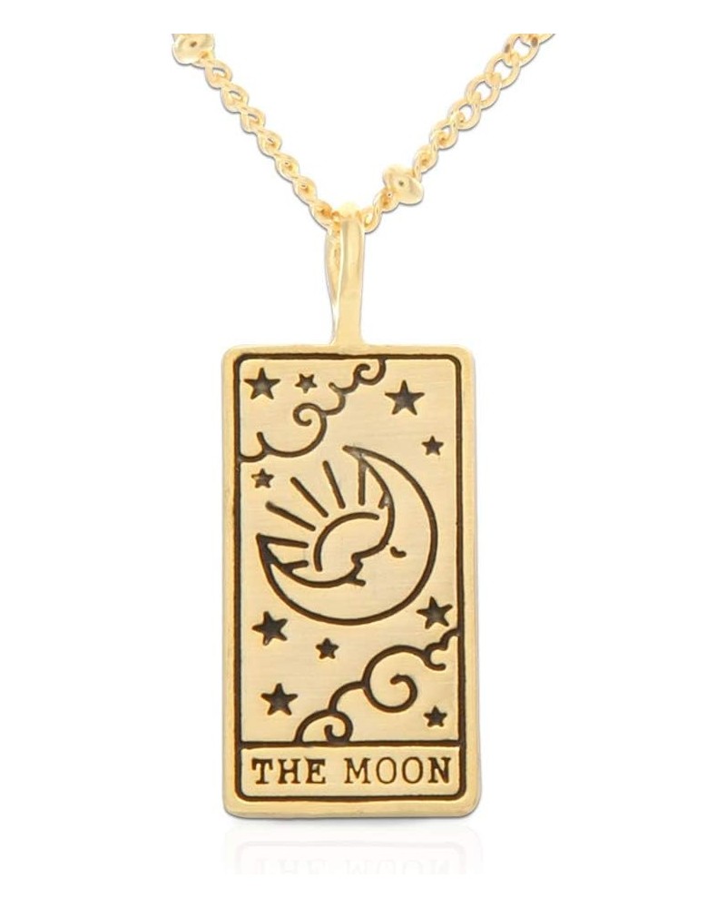 Tarot Card Necklace for Women | Moon Star Sun Wisdom, 21 inches Moon_Gold $10.08 Necklaces