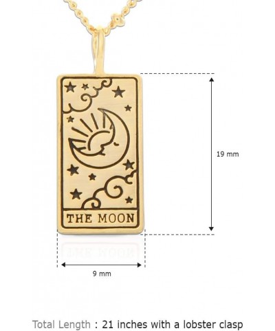 Tarot Card Necklace for Women | Moon Star Sun Wisdom, 21 inches Moon_Gold $10.08 Necklaces