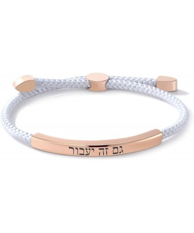 SHNIAN Handmade Braided Wrap String Steel Charm Adjustable Hebrew Shema Israel Prayer Symbol Customizable Engraved 7.87 Inch ...