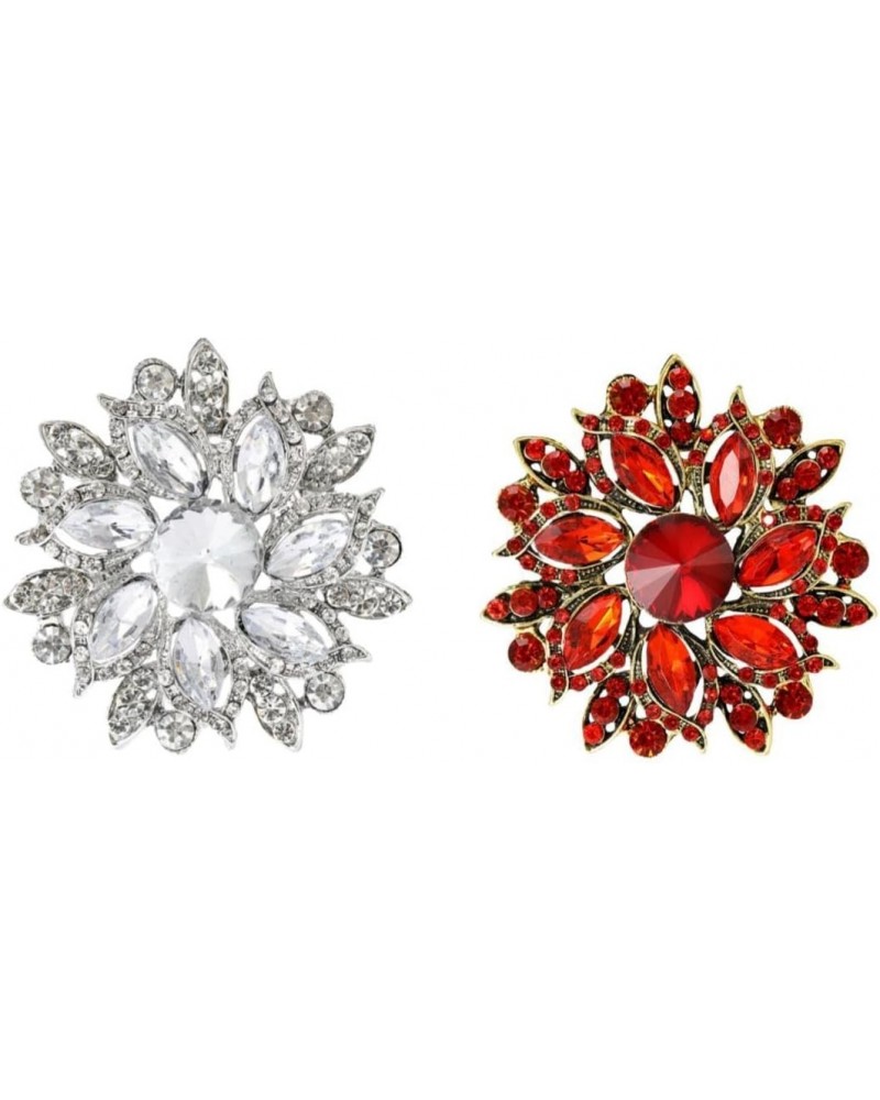 Kk Amagi Rhinestone Crystal Flower Brooches Pin for Women Fashion Accessories Fine Jewelry Light luxury Gifts $7.19 Brooches ...