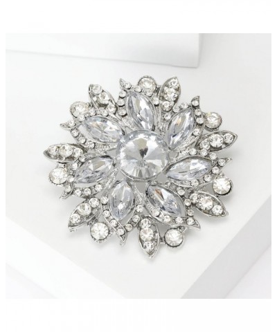 Kk Amagi Rhinestone Crystal Flower Brooches Pin for Women Fashion Accessories Fine Jewelry Light luxury Gifts $7.19 Brooches ...