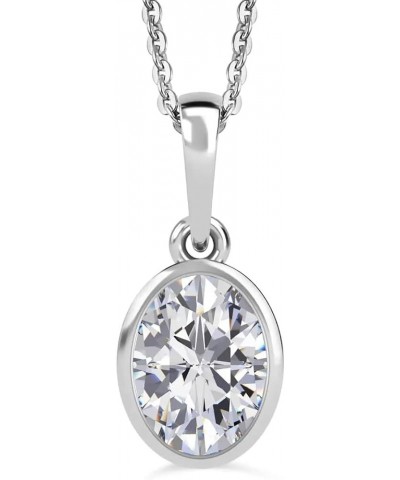 SHOP LC Moissanite 925 Sterling Silver Platinum Plated Solitaire Pendant Necklace for Women Jewelry Birthday Gifts for Women ...