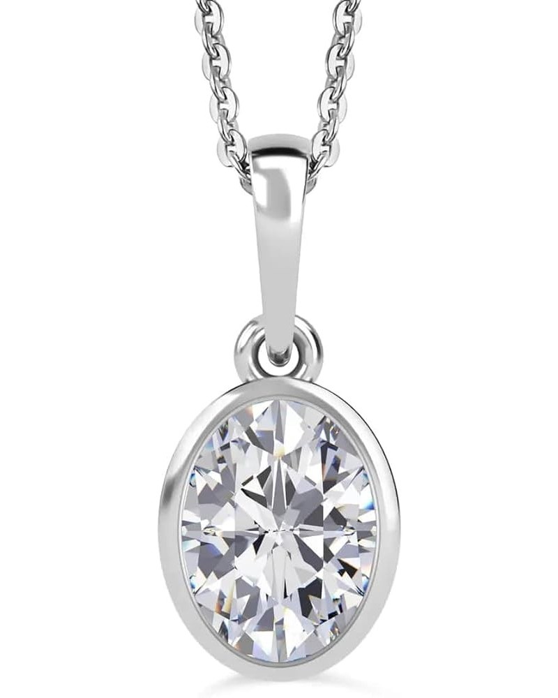 SHOP LC Moissanite 925 Sterling Silver Platinum Plated Solitaire Pendant Necklace for Women Jewelry Birthday Gifts for Women ...