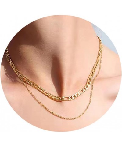 Gold Necklace for Women Trendy, 18K Cross Pearl Gold Necklace Dainty Layered Snake Gold Choker Necklace, Paperclip Gold Chain...