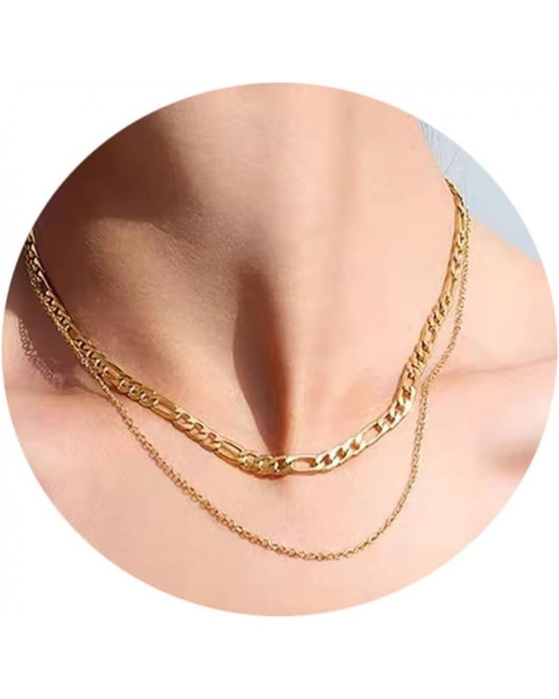 Gold Necklace for Women Trendy, 18K Cross Pearl Gold Necklace Dainty Layered Snake Gold Choker Necklace, Paperclip Gold Chain...