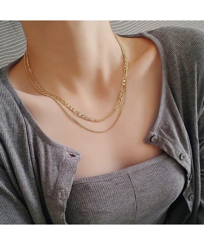 Gold Necklace for Women Trendy, 18K Cross Pearl Gold Necklace Dainty Layered Snake Gold Choker Necklace, Paperclip Gold Chain...