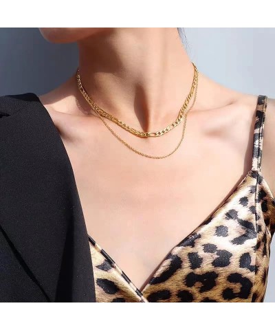 Gold Necklace for Women Trendy, 18K Cross Pearl Gold Necklace Dainty Layered Snake Gold Choker Necklace, Paperclip Gold Chain...