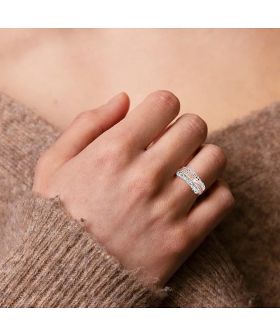 LELCHOUY 925 Sterling Silver Real Moonstone Spinner Rings for Women Men Fidget Oxidized Concave Band moonstone $10.00 Rings