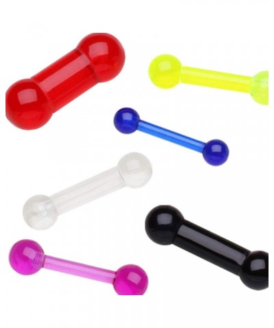 Big Size UV Acrylic Barbell 8GA, Length: 5/8", Ball: 6mm, Red $7.00 Body Jewelry