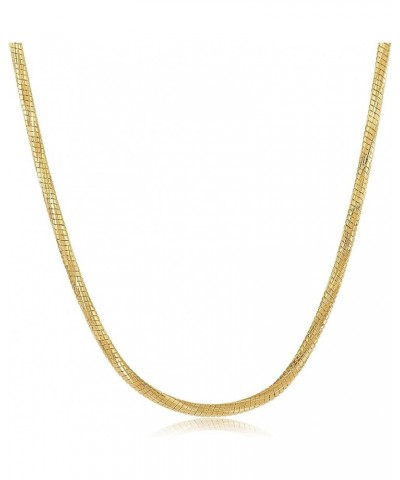 1.5mm-2mm Diamond-Cut 14k Yellow Gold Plated Round Snake Chain Necklace or Bracelet 1.5mm Necklace - 20 inches $26.00 Necklaces