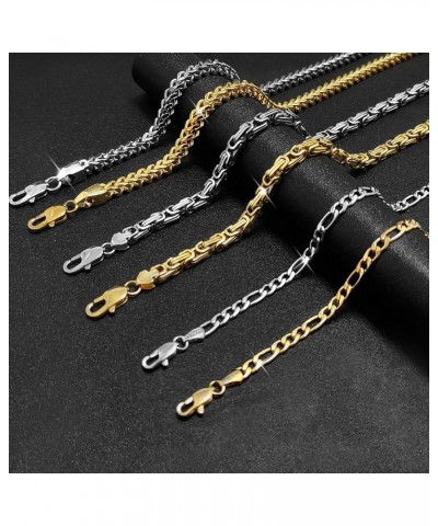 Byzantia Chain Necklace Stainless Steel 14K Gold 5mm Punk Jewelry Hip Hop Necklace Chain Men Boys Teens 24 Inches Byzantia 5m...