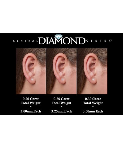 0.20ct-0.30ct Diamond Stud Earrings Lab Created (G-H VS-SI) Silver & 14K Gold Post Threaded or Friction Round- Silver & 14k G...