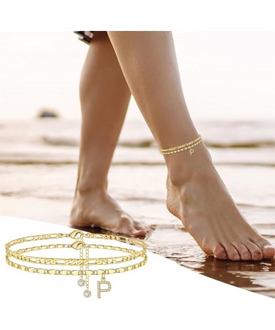 26 Letters Anklet for Women, Personlized Gold Fashion Trendy Double Layer Jewelry Gifts for Valentine's Day Birthday Annivers...