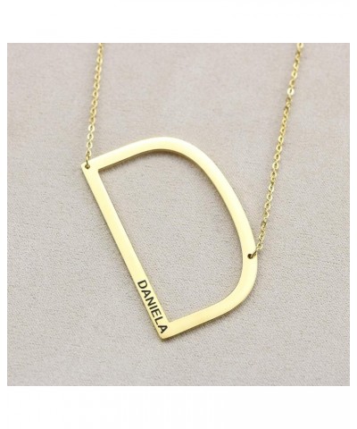 Personalized Name Necklace for Women 18K Gold Plated Stainless Steel Large Initial Letter Necklace Birthday Gifts for Women T...