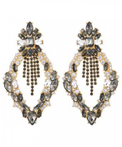 Victorian Earrings Baroque Earrings, Glamorous Crystal Rhinestone Cluster Floral Petal Chandelier Large $12.18 Earrings