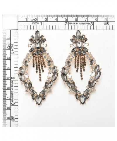 Victorian Earrings Baroque Earrings, Glamorous Crystal Rhinestone Cluster Floral Petal Chandelier Large $12.18 Earrings