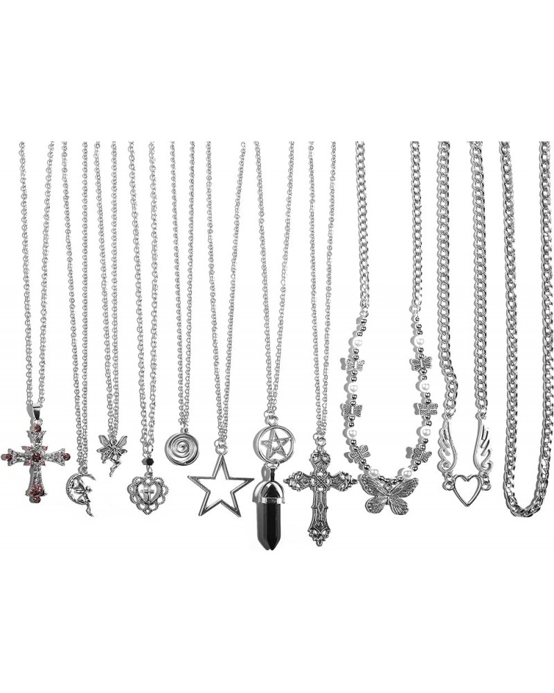 Y2k Accessories Goth Grunge Y2k Star Indie Butterfly Boho Cross Pendent Y2k Jewelry for Women Men 1 $12.31 Necklaces