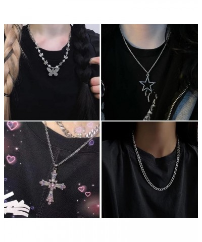 Y2k Accessories Goth Grunge Y2k Star Indie Butterfly Boho Cross Pendent Y2k Jewelry for Women Men 1 $12.31 Necklaces