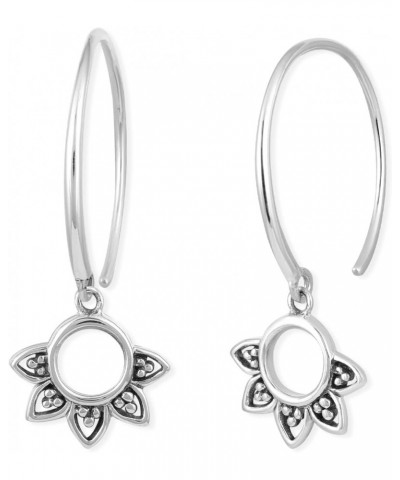 Jewelry Sterling Silver Balinese Filigree Circle Pull Through Hoop Earrings $19.46 Earrings