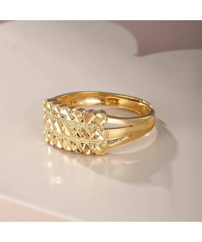 Ring For Women Love Heart Adjustable Gold Diamond Cubic Zirconia Silver Rings GIft Star-24K $6.48 Rings