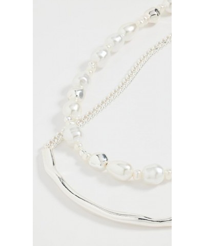 Women's Two-Pack Freshwater Pearl Chain Necklace Set Light Silver Ox $15.07 Necklaces