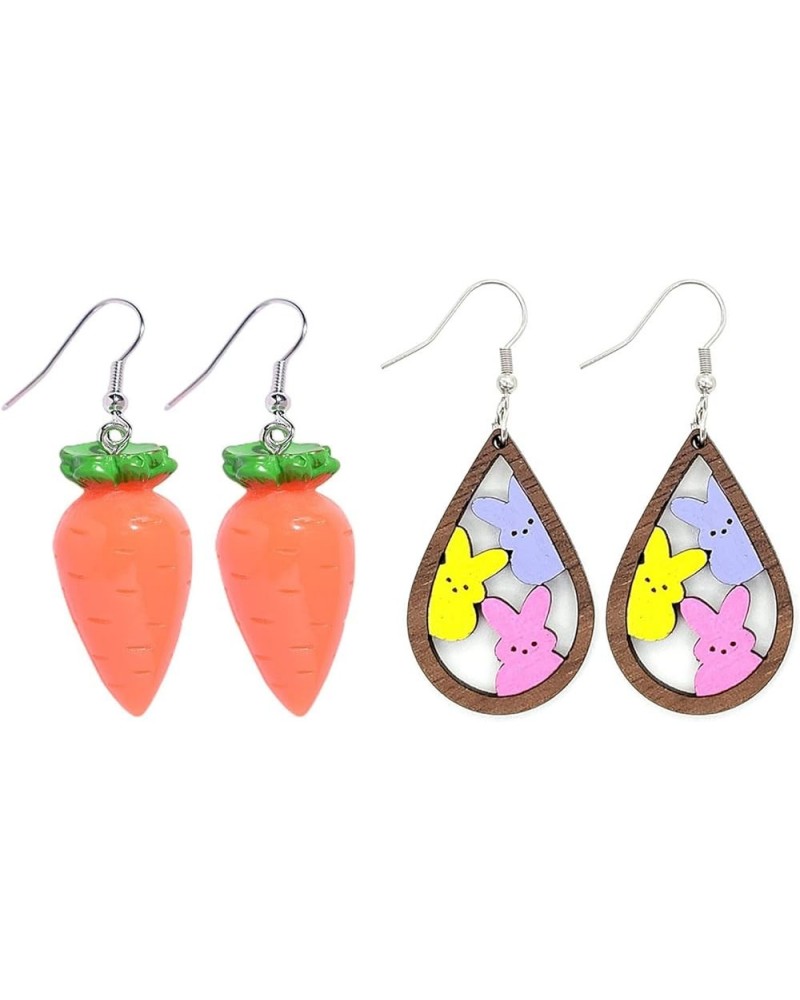 Beaded Easter Earrings for Women Girls Dangling Cute Rabbit Egg Earrings Easter Gifts for Women Friends Carrots+Bunny $7.09 E...