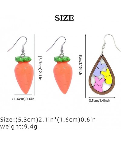 Beaded Easter Earrings for Women Girls Dangling Cute Rabbit Egg Earrings Easter Gifts for Women Friends Carrots+Bunny $7.09 E...