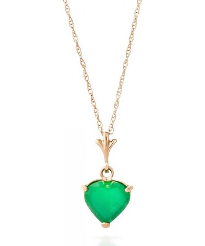 14k Solid Rose Gold Necklace with Natural 1.20ct Emerald Heart Pendant Handcrafted Fine Jewelry Solid Gold Genuine Gemstone. ...