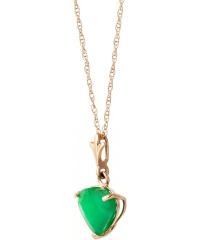 14k Solid Rose Gold Necklace with Natural 1.20ct Emerald Heart Pendant Handcrafted Fine Jewelry Solid Gold Genuine Gemstone. ...