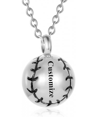 Baseball Cremation Jewelry for Ashes Pendant Necklace Stainless Steel Charm Sports Lovers Urn Pendant Locket for Women Men Cu...