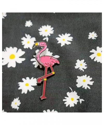 Alloy Metal Enamel Pink Flamingo Brooch and Pin for Women Friendship pin $7.89 Brooches & Pins