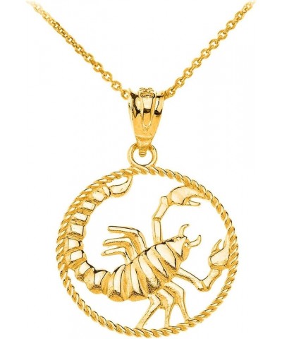 Astrology Jewelry 14k Gold Round Zodiac Sign Horoscope Constellation Rope-Style Pendant Necklace SCORPIO 18.0 Inches $130.19 ...