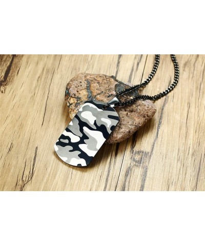 Custom Military Dog Tags Personalized Photo Name Date Quote Engraved Camo Pendant Customize Text & Picture Camoflauge Necklac...