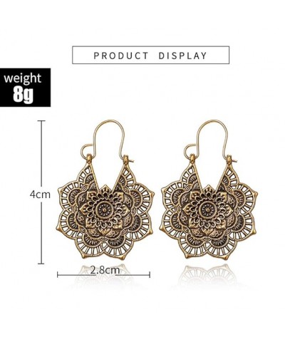 DoubleNine Ethnic Gypsy Earrings Antique Flower Dangle Retro Earrings Vintage Style Wedding Bridal Bohemian Jewelry for Women...