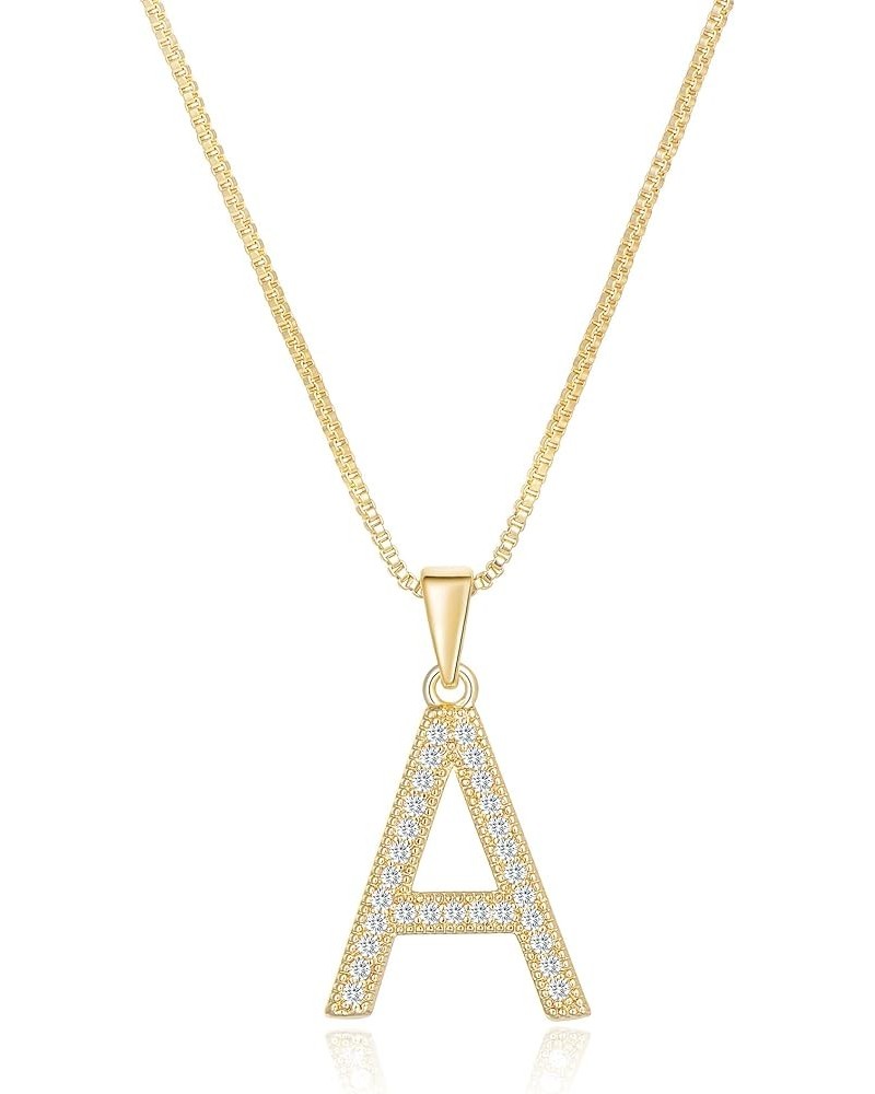 Initial Necklace for Women or Girls Dainty 14K Gold Plated Letter Necklace Zircon A-Z Pendant Choker Necklace Trendy Personal...