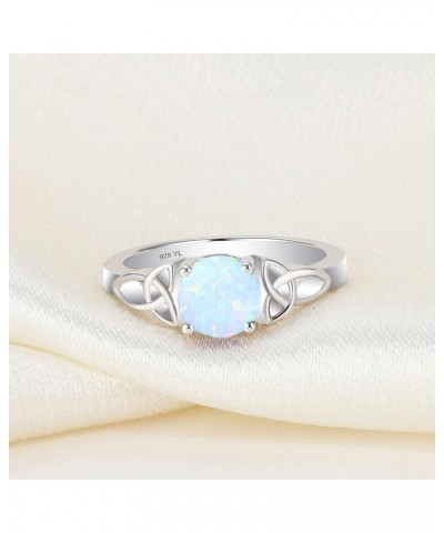 Celtic Knot Rings for Women 925 Sterling Silver Birthstones 18k White Gold Plated Statement Rings 0-opal $35.50 Others