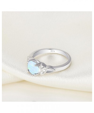 Celtic Knot Rings for Women 925 Sterling Silver Birthstones 18k White Gold Plated Statement Rings 0-opal $35.50 Others