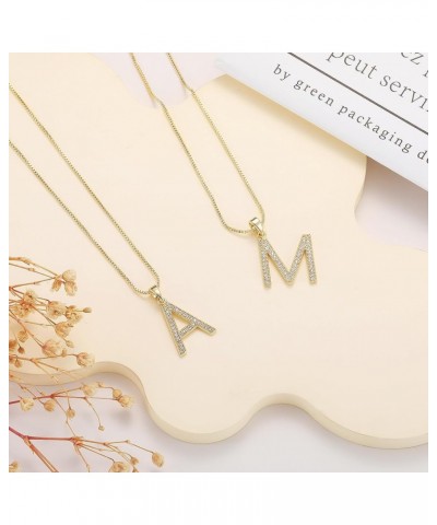 Initial Necklace for Women or Girls Dainty 14K Gold Plated Letter Necklace Zircon A-Z Pendant Choker Necklace Trendy Personal...