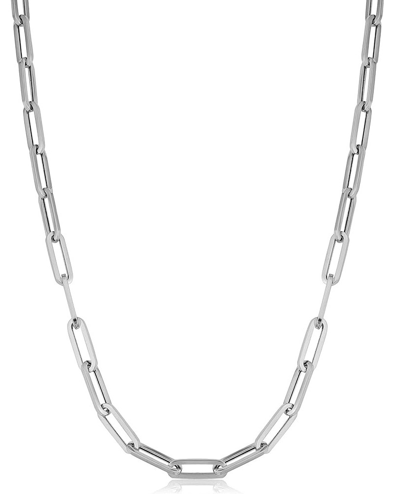 14k Yellow or White Gold Capsule Paperclip Link Chain Necklace for Women (4.6 mm, 16 or 18 inch) | Made In Italy White $299.2...