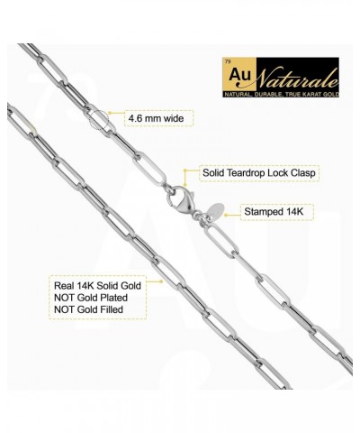 14k Yellow or White Gold Capsule Paperclip Link Chain Necklace for Women (4.6 mm, 16 or 18 inch) | Made In Italy White $299.2...