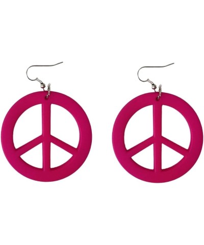 Lightweight Acrylic Hippie Love Peace Logo Pendant Earrings Simple Geometric Circle Retro 60s 70s 80s Earrings Women Ladies G...