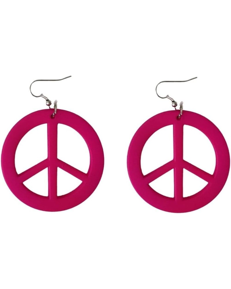 Lightweight Acrylic Hippie Love Peace Logo Pendant Earrings Simple Geometric Circle Retro 60s 70s 80s Earrings Women Ladies G...