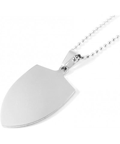 Stainless Steel Shield Shape Medical Alert Necklaces for Men Women Emergency Identification Pendant,Health Reminder Necklace ...