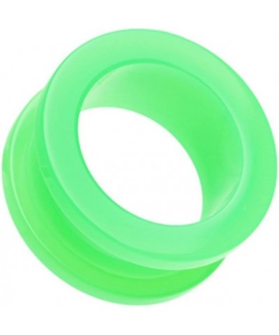 Neon Colored Acrylic Screw-Fit Ear Gauge Tunnel Plug 8 GA (3.2mm), Green $9.53 Body Jewelry