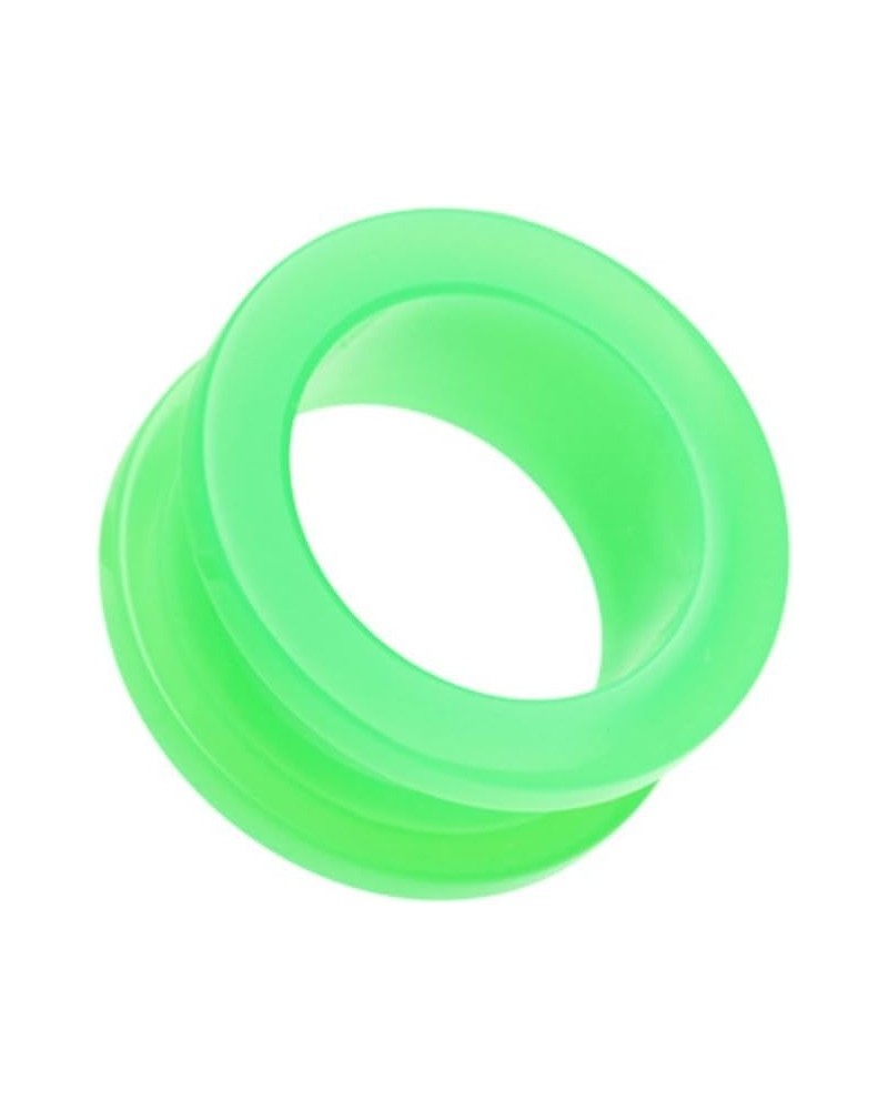 Neon Colored Acrylic Screw-Fit Ear Gauge Tunnel Plug 8 GA (3.2mm), Green $9.53 Body Jewelry