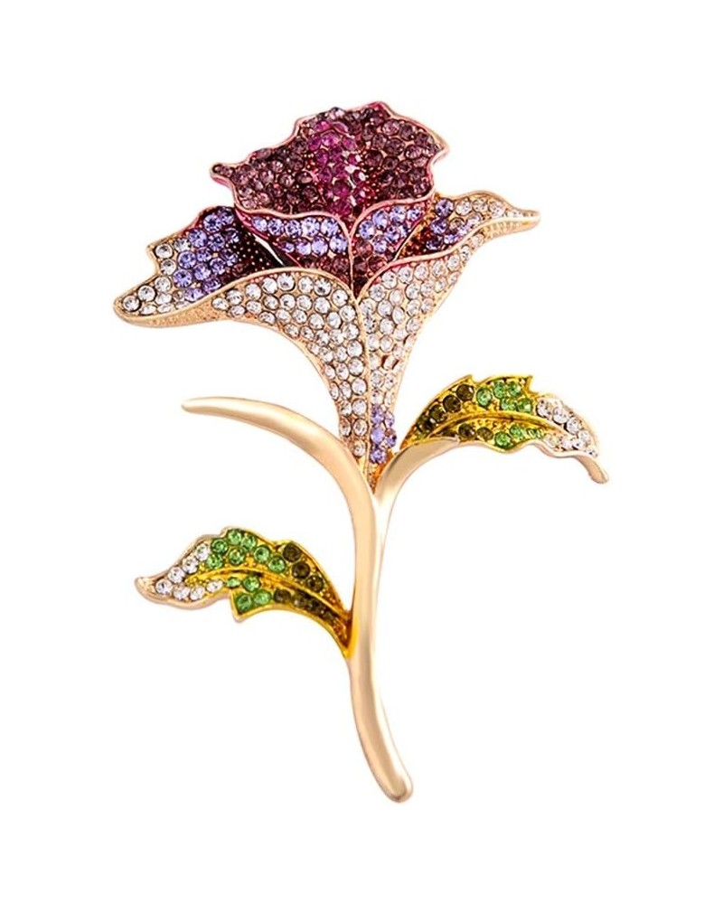 Women High-Grade Fashion Collar Brooch Beautiful Flower Brooch Pin Wedding Accessory Souvenir Gift Violet $14.99 Brooches & Pins