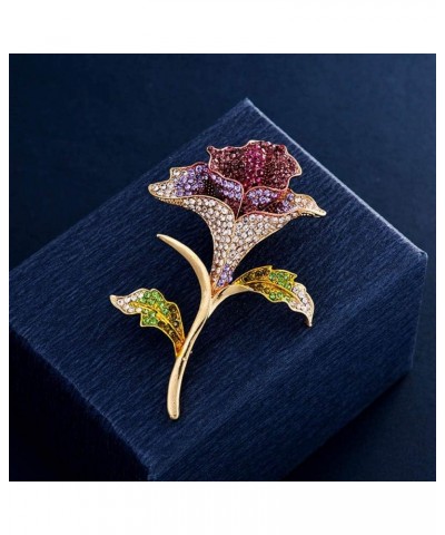 Women High-Grade Fashion Collar Brooch Beautiful Flower Brooch Pin Wedding Accessory Souvenir Gift Violet $14.99 Brooches & Pins