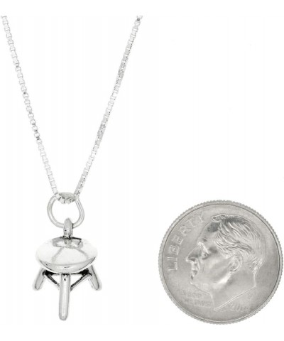 Sterling Silver Three Dimensional Three Legged Stool Charm Necklace -with Options 30.0 Inches $19.80 Necklaces