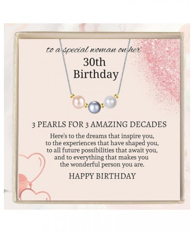 IPINK-Birthday Gifts Women Pearl Necklace, Gift for 30 40 50 60 70 80 Year Old Woman Birthday, Womens Birthday Gifts Ideas, B...